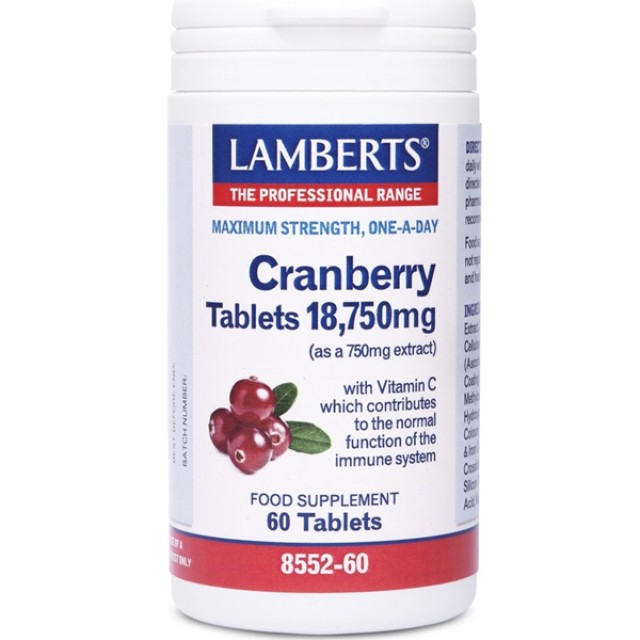 Lamberts Cranberry 18,750mg Συμπλήρωμα Διατροφής για το Ουροποιητικό Σύστημα 60 Ταμπλέτες