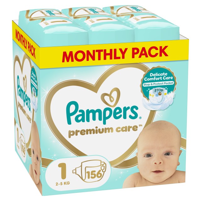 Pampers Premium Care Μέγεθος 1 [2-5kg] 156 Πάνες του Μήνα MSB