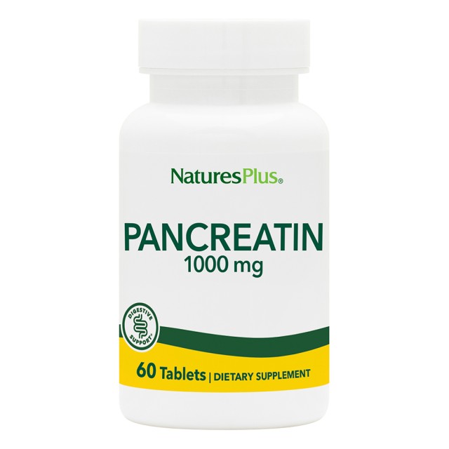 Natures Plus Pancreatin 1000mg Συμπλήρωμα Διατροφής για Υποβοήθηση του &hellip;
