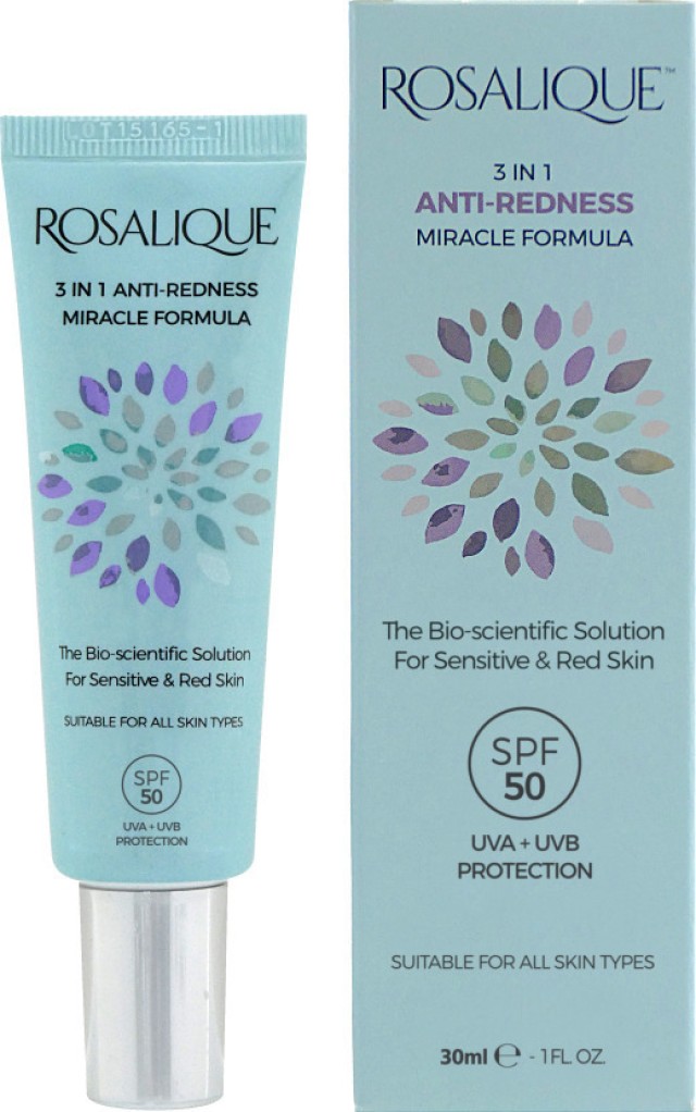 Rosalique 3 in 1 Anti-Redness Miracle Formula SPF50 Για Κάλυψη, Περιπο … Rosalique 3 in 1 Anti-Redness Miracle Formula SPF50 Για Κάλυψη, Περιπο …