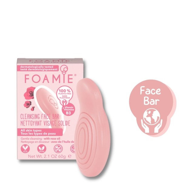 Foamie Face Bar I Rose up Like This All Skin Types Μπάρα Καθαρισμού Προσώπου για Ενυδάτωση 60gr