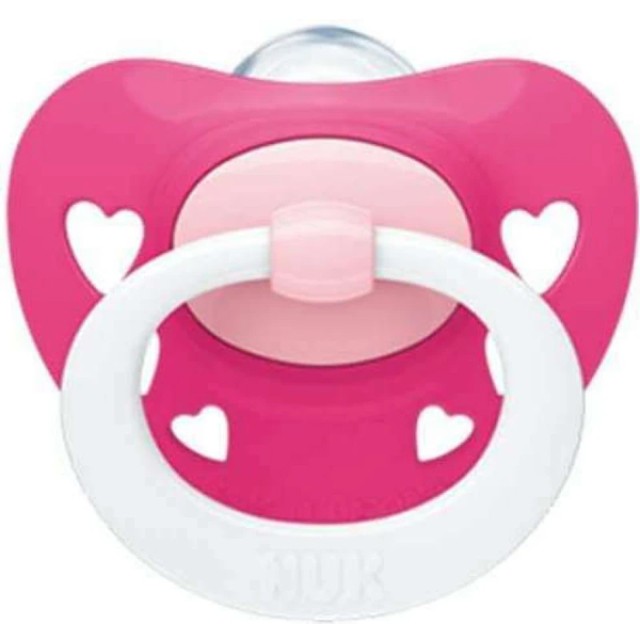 Nuk Signature Πιπίλα Σιλικόνης Φούξια 18-36m+ με Θήκη 1 Τεμάχιο