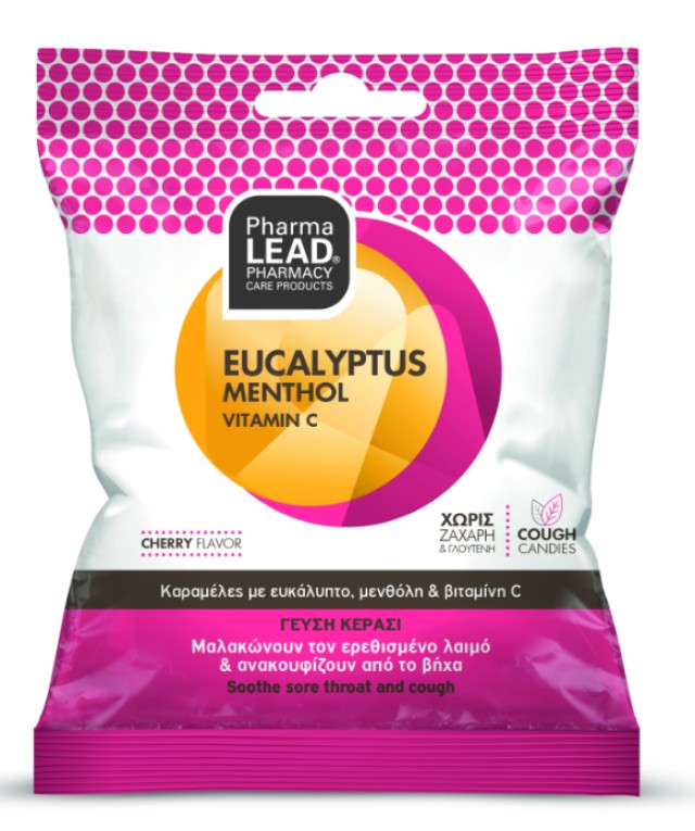 PharmaLead Eucalyptus Menthol + Vitamin C Καραμέλες Με Γεύση Κεράσι Γι …