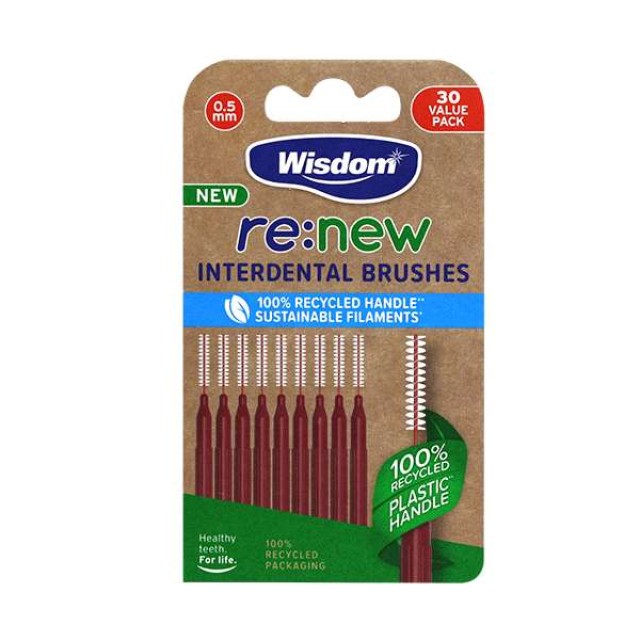 Wisdom Re:new Interdental Μεσοδόντια Βουρτσάκια 0.5mm 30 Τεμάχια Wisdom Re:new Interdental Μεσοδόντια Βουρτσάκια 0.5mm 30 Τεμάχια