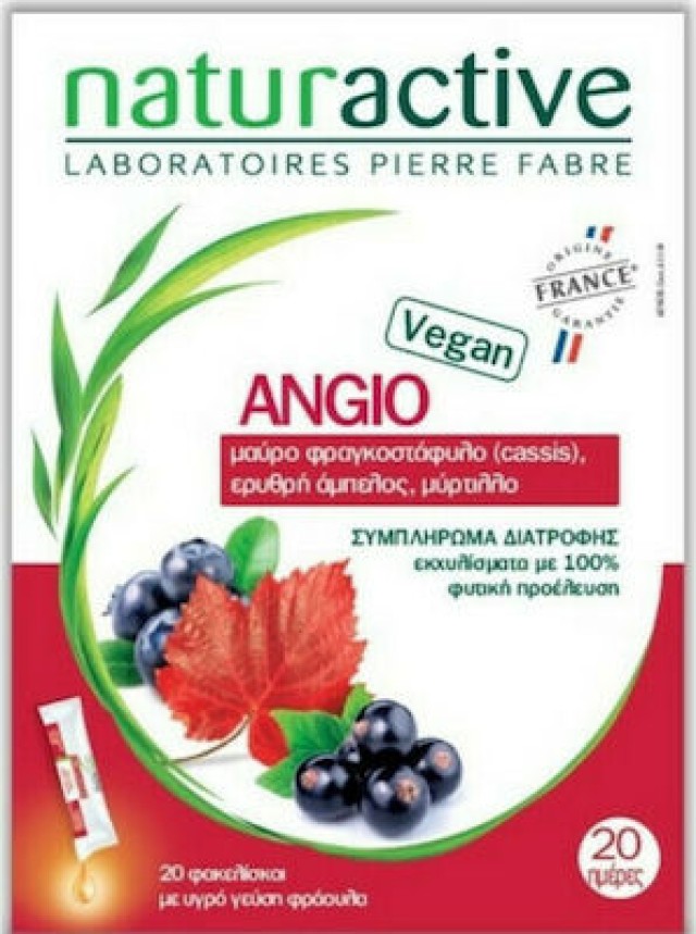Naturactive Angio Συμπλήρωμα Διατροφής για Προστασία του Κυκλοφορικού με Γεύση Φράουλα 20 Φακελίσκοι