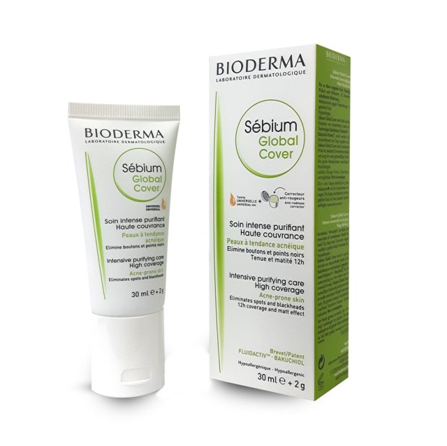Bioderma Sebium Global Cover Κρέμα Προσώπου Με Χρώμα Για Την Ακνεϊκή Ε …