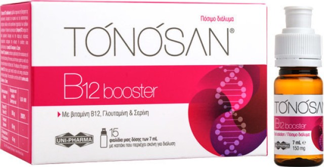 Uni Pharma Tonosan Συμπλήρωμα Διατροφής B12 Booster 15 Φιαλίδια x 7ml