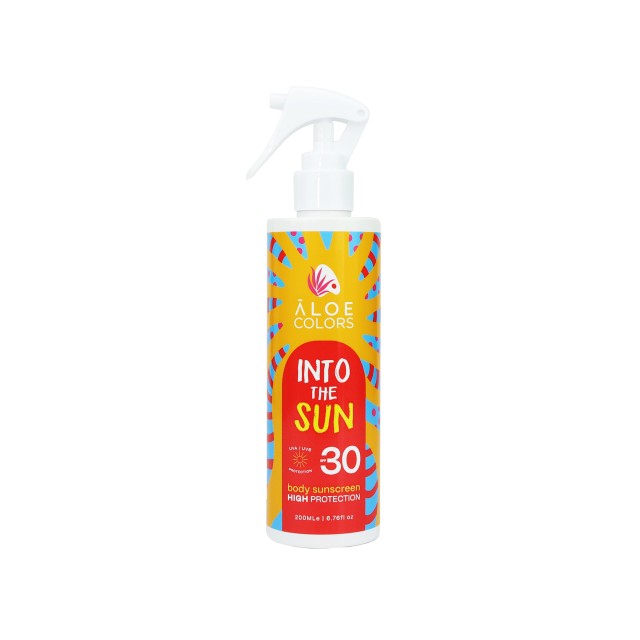 Aloe Colors Into The Sun Body Sunscreen SPF30 Αντηλιακή Κρέμα Σώματος Υψηλής Προστασίας με Βελούδινη Υφή 200ml