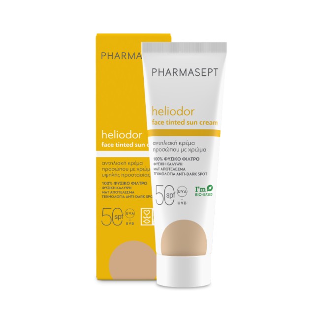 Pharmasept Heliodor Face Tinted Sun Cream SPF50 με Φυσικό Αντηλιακό Φί …