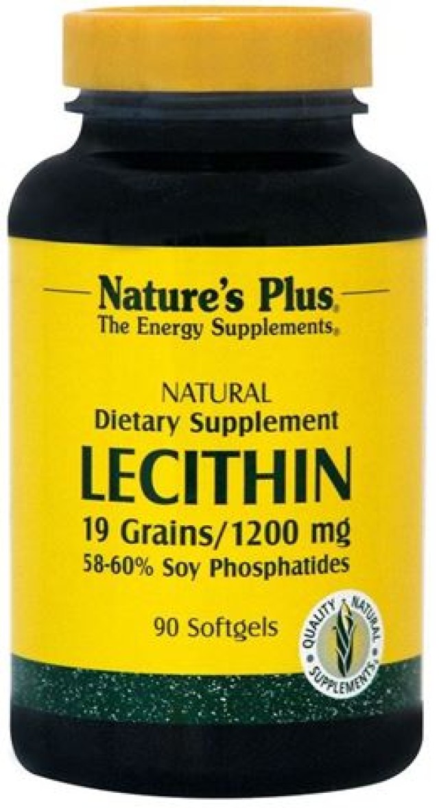Nature's Plus Lecithin 1200mg Συμπλήρωμα Διατροφής Λεκιθίνης για Καύση του Λίπους και Ενίσχυση του Καρδιαγγειακού Συστήματος 90 Μαλακές Κάψουλες