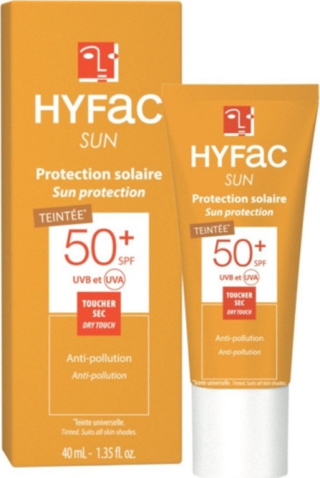 Biorga Hyfac Sun Protection SPF50+ Tinted Dry Touch Anti Pollution Αντηλιακή Κρέμα Προσώπου με Χρώμα 40ml