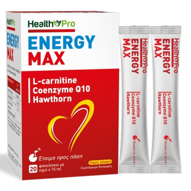 Health Pro Energy Max Liquid Energy, Stimulation, Wellness & Vitality 20 Sachets with Liquid 15ml