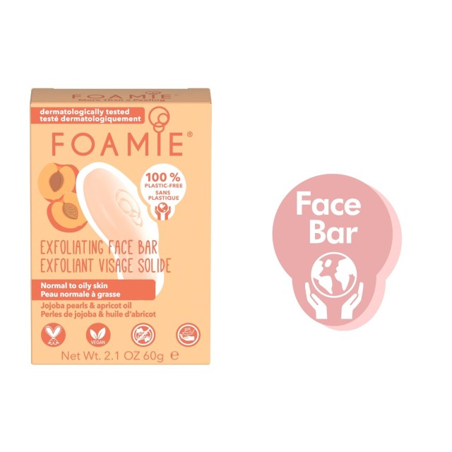 Foamie Face Bar More Than a Peeling With Jojoba Pearls & Apricot Seeds …