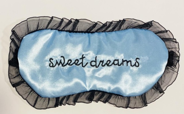 OEM Μάσκα Ύπνου Με Μαξιλαράκια Σατέν Sweet Dreams Ροζ - Σιέλ 1 Τεμάχιο