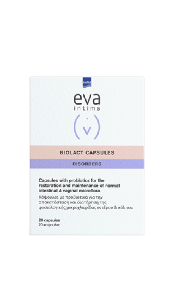Intermed Eva Intima Biolact Disorders Προβιοτικά για την Εντερική & Κολπική Χλωρίδα 20 Κάψουλες