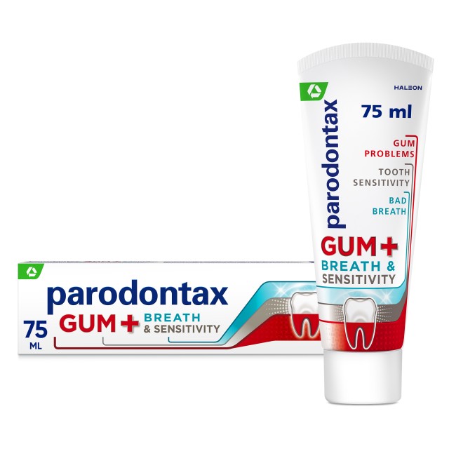 Parodontax Gum Breath & Sensitivity, Toothpaste for Healthy Gums & Fresh Breath, 75ml