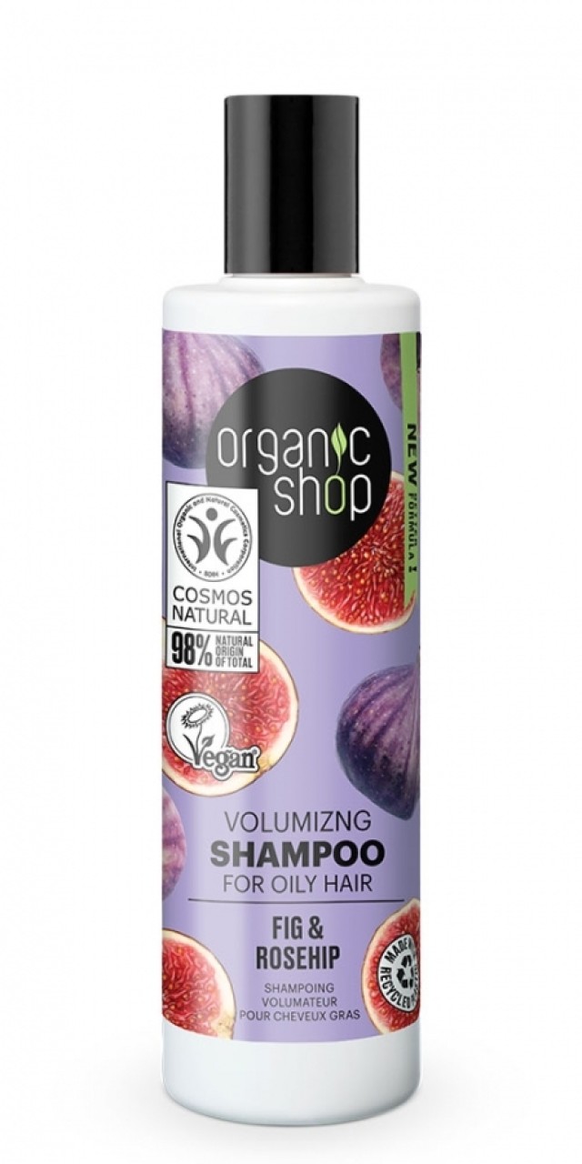 Natura Siberica Organic Shop Volumizing Shampoo for Oily Hair Fig and Rosehip Σαμπουάν για Όγκο για Λιπαρά Μαλλιά με Σύκο & Τριαντάφυλλο 280ml