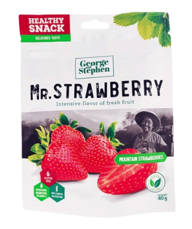 George & Stephen Mr. Strawberry Αποξηραμένες Φράουλες 40gr George & Stephen Mr. Strawberry Αποξηραμένες Φράουλες 40gr