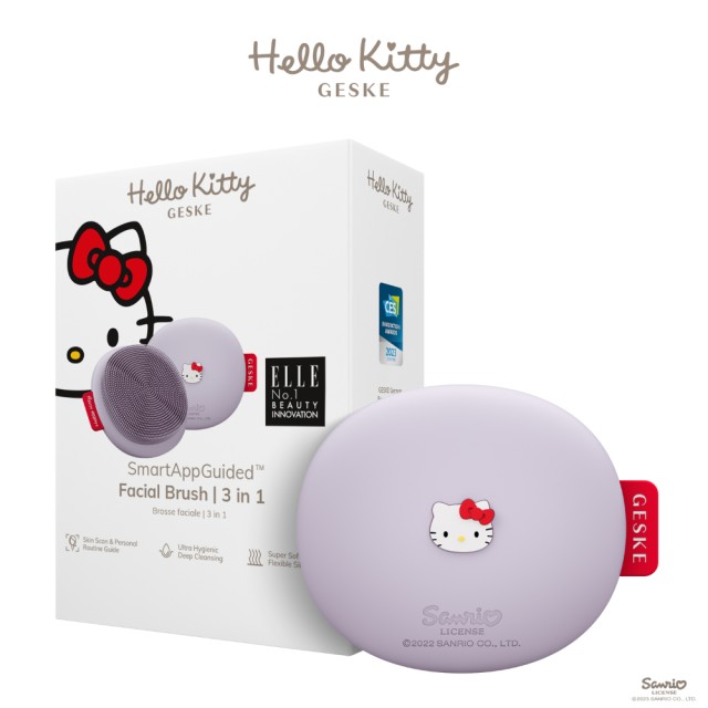 Geske Hello Kitty Facial Brush 3 in 1 Purple Βούρτσα Καθαρισμού Προσώπου Σιλικόνης 1 Τεμάχιο