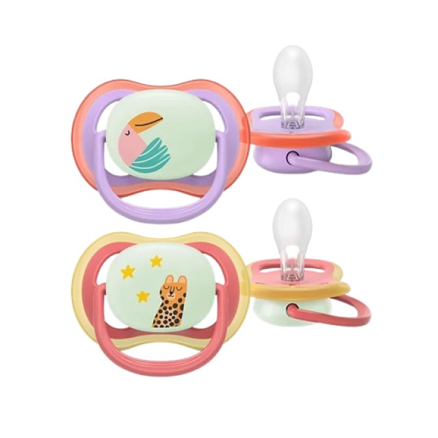 Avent Ultra Air Nighttime Ορθοδοντική Πιπίλα Νυκτός 18m+ για Κορίτσι Φ &hellip;