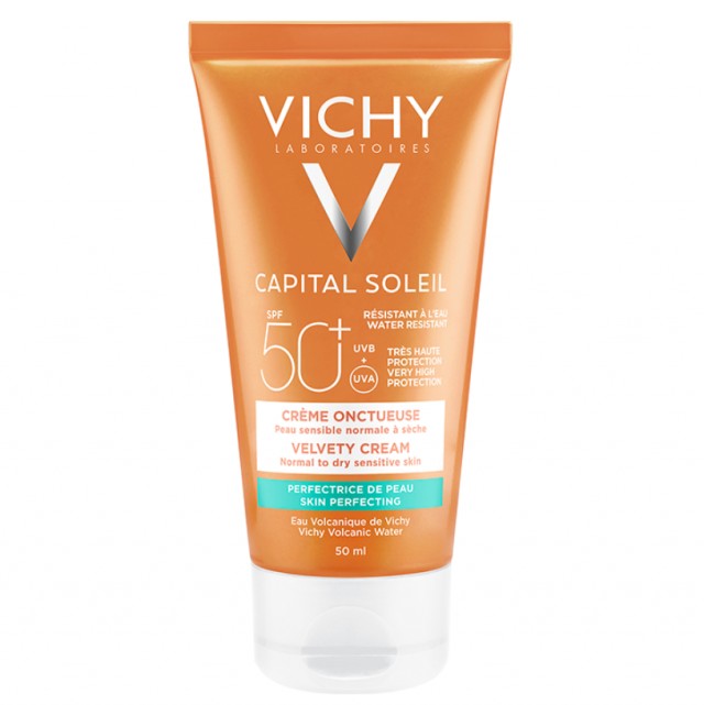 Vichy Capital Soleil Velvety Cream SPF50+ Αντηλιακή Κρέμα Προσώπου με Βελούδινη Υφή 50ml