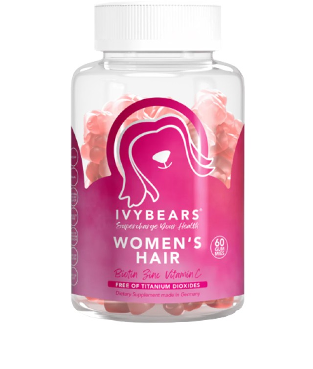 IvyBears Women's Hair Βιταμινούχο Συμπλήρωμα Διατροφής για την Καλή Υγεία των Μαλλιών για Γυναίκες 60 Ζελεδάκια Αρκουδάκια