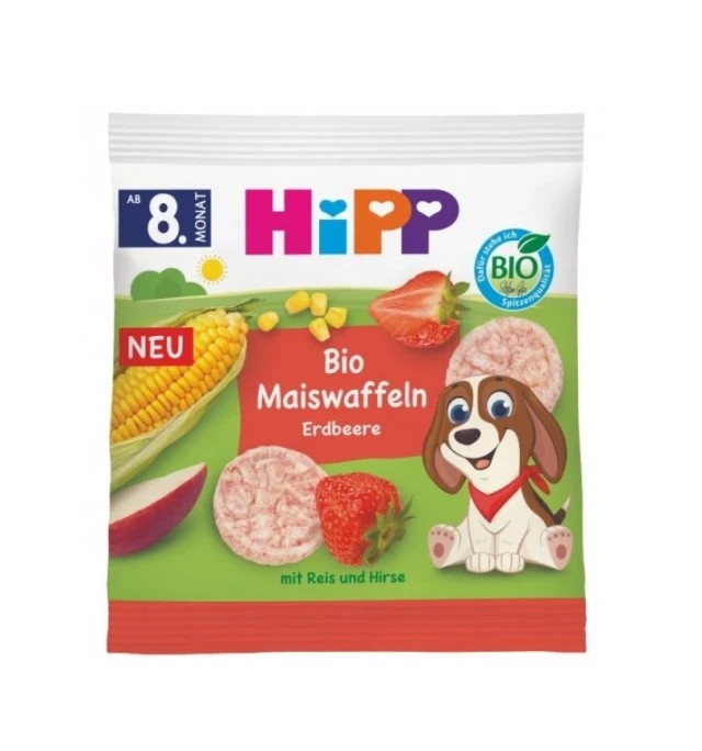 Hipp BIO Strawberry Ρυζογκοφρετάκια Βιολογικά Φράουλα από τον 8ο Μήνα &hellip;