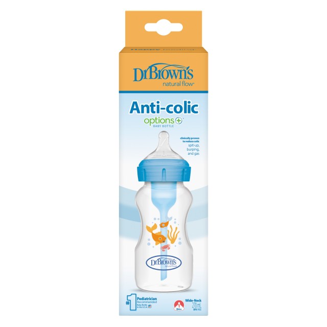 Dr. Browns Options Anti Colic Bottle Wide Neck Blue Πλαστικό Μπιμπερό … Dr. Browns Options Anti Colic Bottle Wide Neck Blue Πλαστικό Μπιμπερό …
