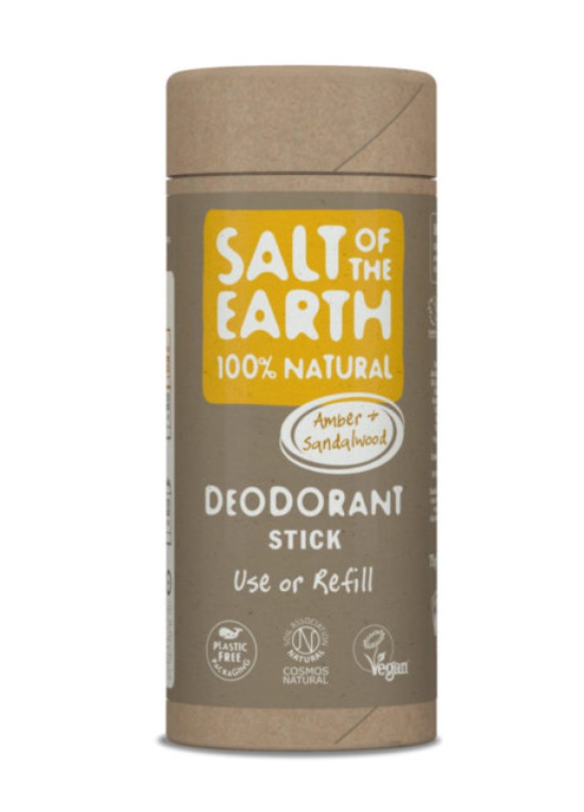 Salt of the Earth Vegan Use or Refill Αποσμητικό Stick Amber & Sandalwood 75gr