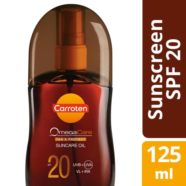 Carroten Omega Care Suncare Oil SPF20 Αντηλιακό Λάδι για Προστασία & Διατήρηση της Υγρασίας της Επιδερμίδας 125ml