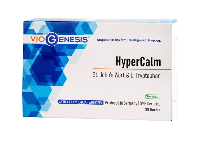 VioGenesis HyperCalm Συμπλήρωμα Διατροφής για την Βελτίωση της Διάθεσης & του Stress 30 Δισκία