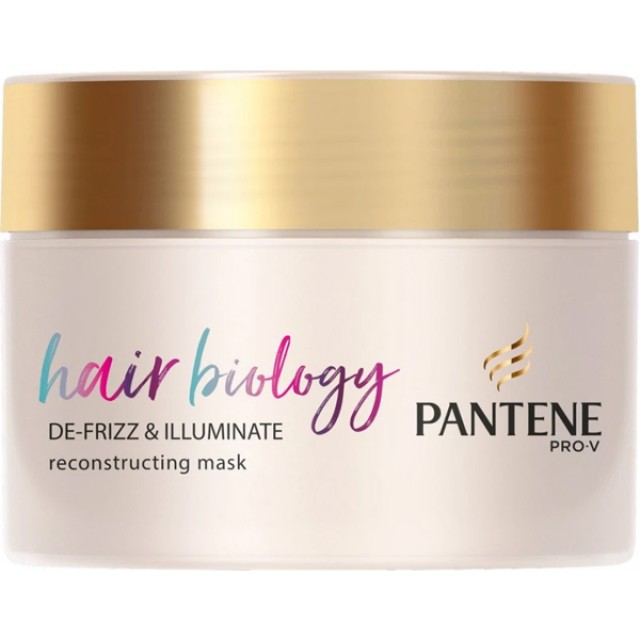 Pantene Pro V Hair Biology De-Frizz & Illuminate Mask Μάσκα Για Ξηρά και Βαμμένα Μαλλιά 160ml