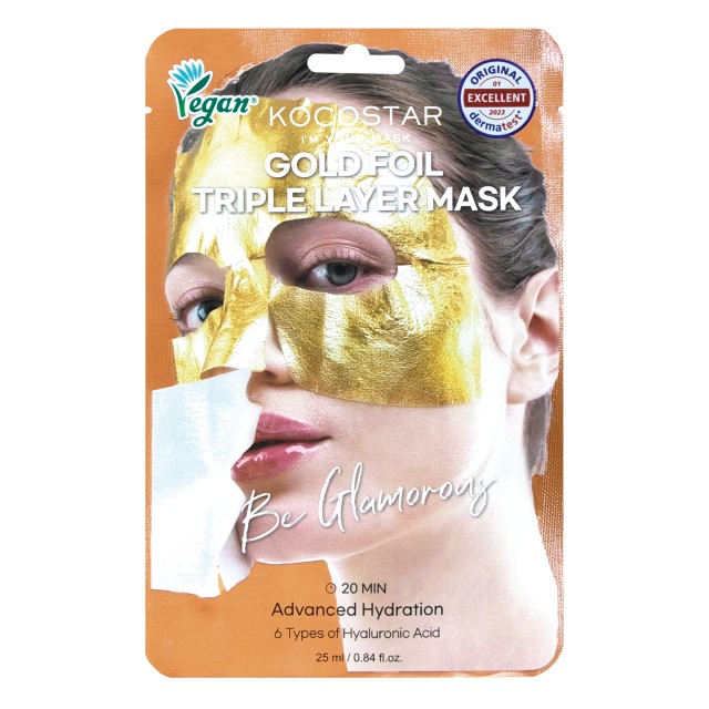 Kocostar Premium Gold Foil Triple Mask Εμποτισμένη Μάσκα Προσώπου για …