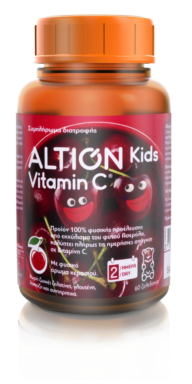Vianex Altion Kids Vitamin C Παιδικό Συμπλήρωμα Διατροφής με Φυσικό Άρωμα Κεράσι 60 Ζελεδάκια