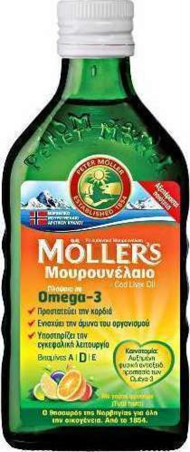 Mollers Cod Liver Oil Tutti Frutti Cod Fruit Oil in Liquid Form with Fruit Taste 250ml