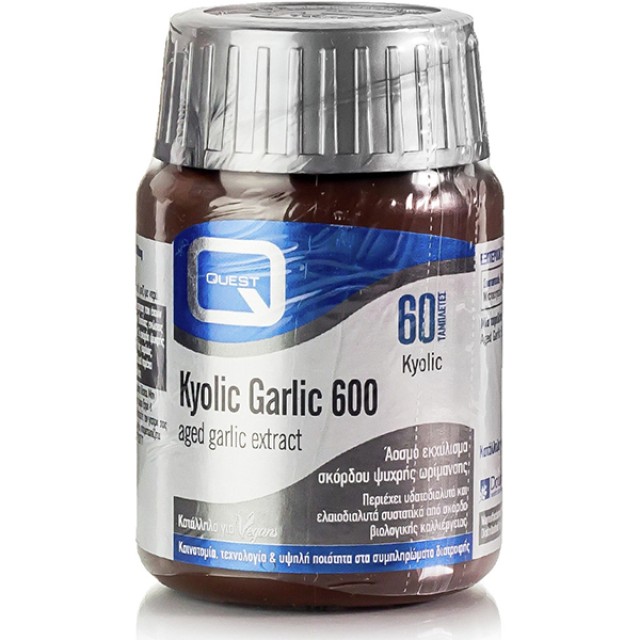 Quest Kyolic Garlic 600mg Aged Garlic Extract Συμπλήρωμα Διατροφής για το Ανοσοποιητικό και την Καρδιά 60 Ταμπλέτες