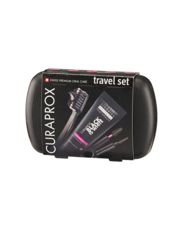 Curaprox Travel Set Black is White Toothpaste Lime & Mint 10ml - Οδοντ …