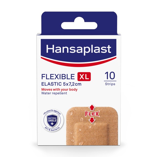 Hansaplast Flexible XL Elastic Εύκαμπτα - Αδιάβροχα Επιθέματα 5x7.2cm 10 Τεμάχια