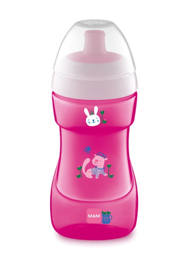 Mam Sports Cup Εκπαιδευτικό Ποτηράκι για 12m+ Χρώμα:Φούξια 330ml [470]