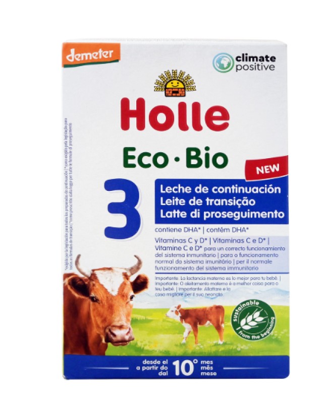 Holle Eco BIO 3 Βιολογικό Βρεφικό Αγελαδινό Γάλα με DHA Βιταμίνες C & …