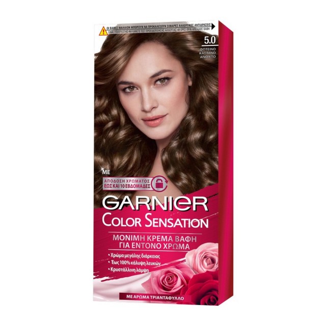 Garnier Color Sensation 5.0 Φωτεινό Καστανό Ανοιχτό Μόνιμη Βαφή 112ml