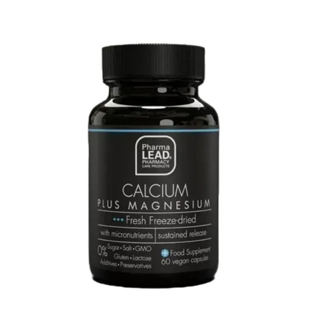 PharmaLead Black Range Calcium Plus Magnesium για την Καλή Υγεία των Οστών, Δοντιών & Μυών 60 Φυτικές Κάψουλες