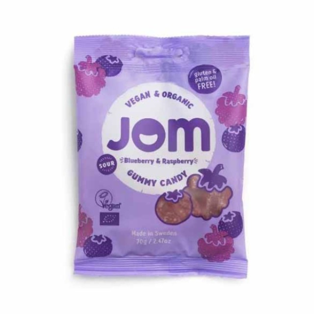 Jom Gummy Candy Blueberry & Raspberry Καραμέλες 70gr