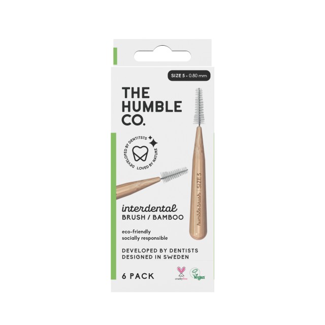 The Humble Co. Bamboo Interdental Brush Size 5 - 0.8mm Green Μεσοδόντια Βουρτσάκια Μέγεθος 5 - 0.8mm Πράσινο 6 Τεμάχια