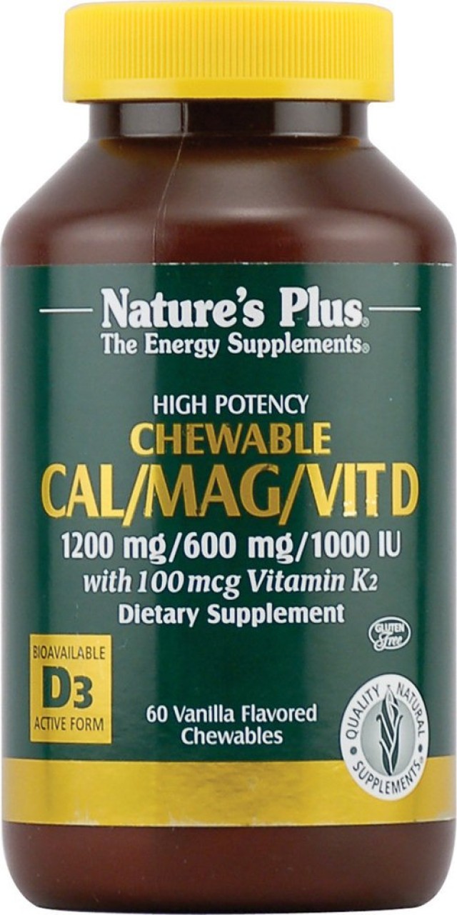 Natures Plus CAL/MAG/VIT D/K 1200/600/1000/100 ΒΑΝΙΛΙΑ 60 μασωμενες τ … Natures Plus CAL/MAG/VIT D/K 1200/600/1000/100 ΒΑΝΙΛΙΑ 60 μασωμενες τ …