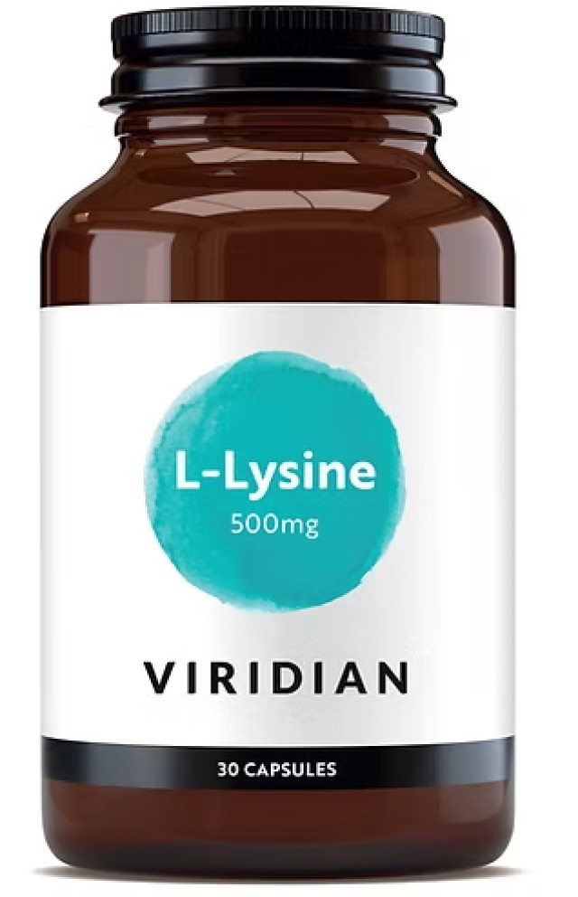 Viridian L-Lysine 500mg Αμινοξύ με Αντιοξειδωτικές Ιδιότητες 30 Κάψουλ …