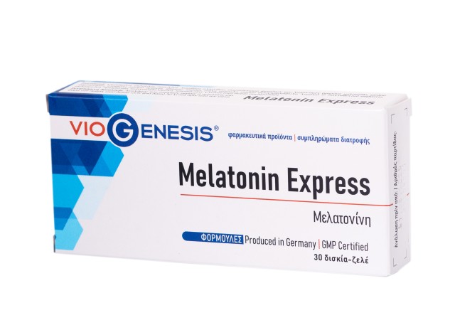 VioGenesis Melatonin Express Συμπλήρωμα Διατροφής για την Αϋπνία 30 Δισκία σε Μορφή Gel
