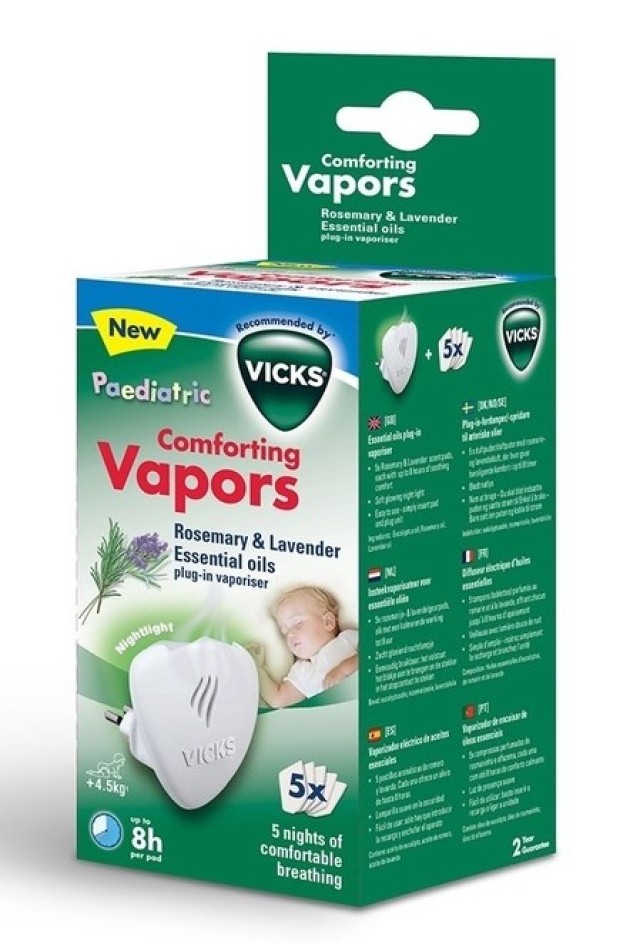 Vicks Comforting Vapors Μέντα & Αιθέρια Έλαια Συσκευή  Διάχυσης, 1τμχ …