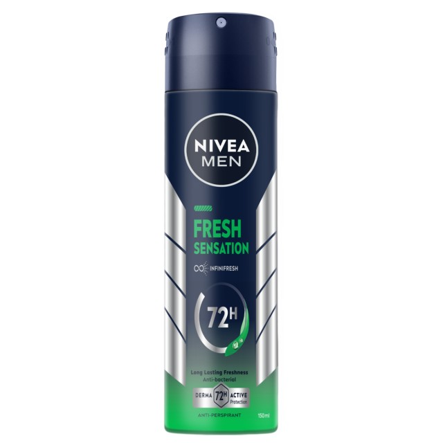 Nivea Men Deo Fresh Sensation Ανδρικό Αποσμητικό Spray 72 ώρες Προστασ …