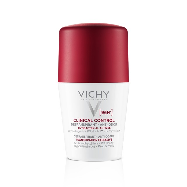 Vichy Deodorant Clinical Control for Sensitive Skin Αποσμητικό Roll-on 96ωρης Προστασίας για Ευαίσθητες Επιδερμίδες 50ml